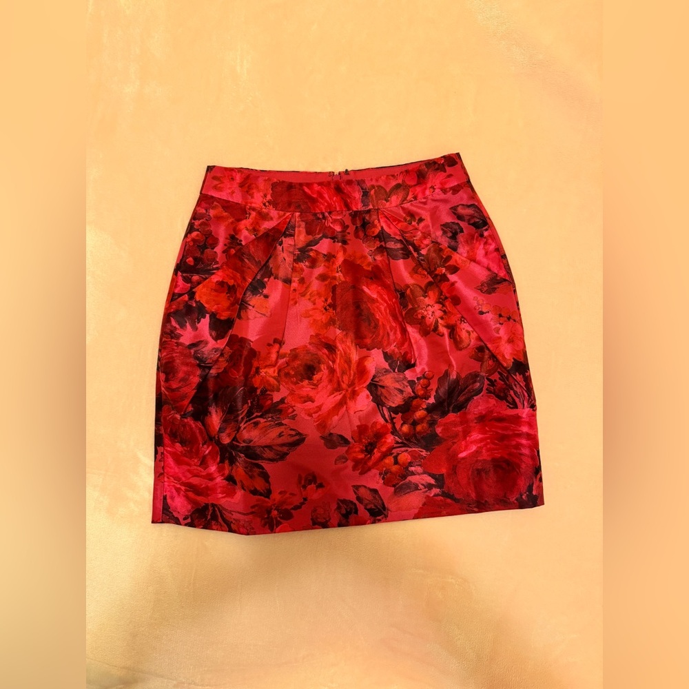 J-Crew Rose Print Mini Skirt XXS, 00